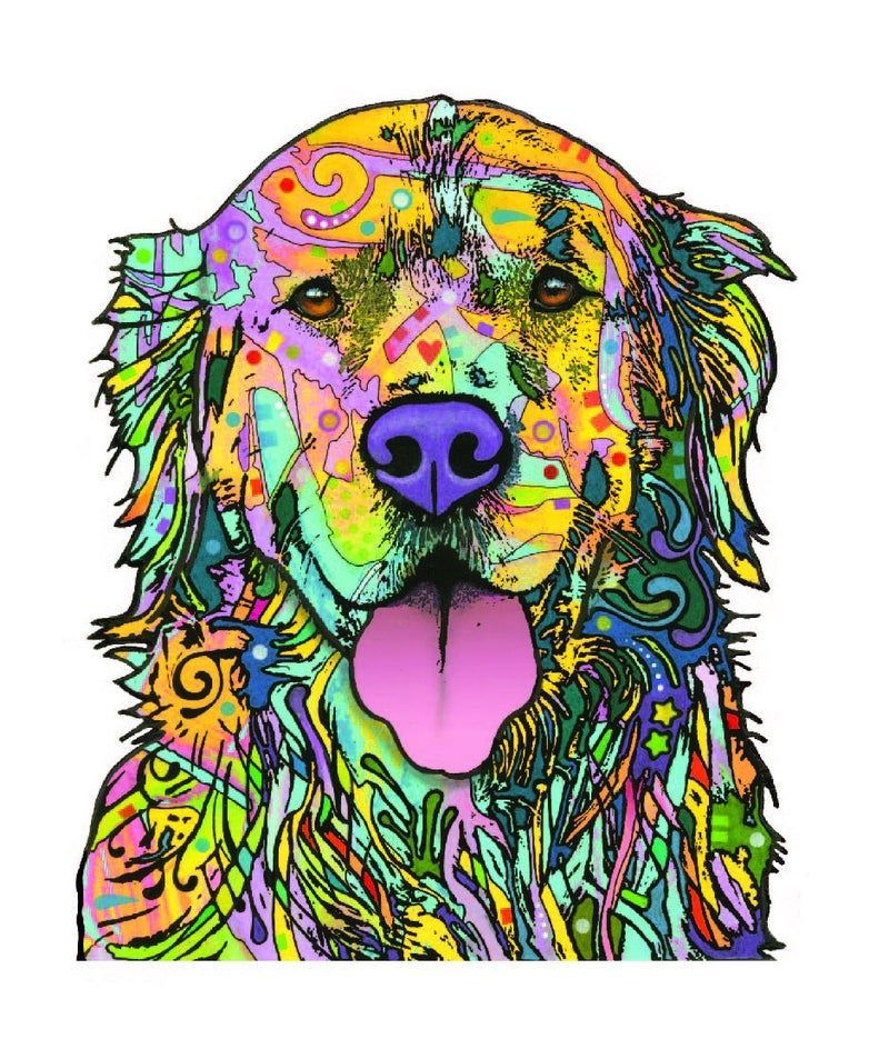 Enjoy It Dean Russo Golden Retriever Car Stickers, Outdoor Rated Vinyl Sticker Decals for Windows, Bumpers, Laptops or Crafts - 2 Pieces - Image 1